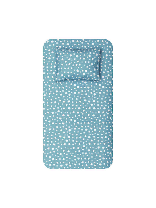 Borea Sheet Set Single Cotton Stars Blue 160x24...