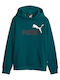 Kids Sweatshirt with Hood and Pockets Green Essentials