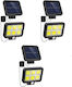 Set 3 Lămpi Solare 30W cu Senzor de Mișcare și Fotocelulă IP67 10.8bucx14.7buccm