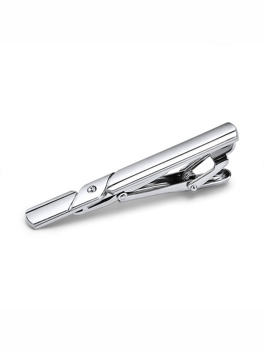 Erika Tie Clip Silver Shiny