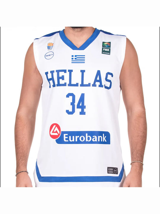 Gsa Greek Team Game Shirt No34 Antetokounmpo 17-17080-white Λευκό