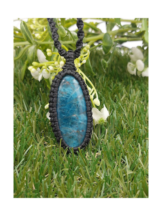 Macrame Blue Apatite Polished Necklace