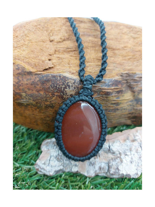 Colier Macrame cu Carnelian