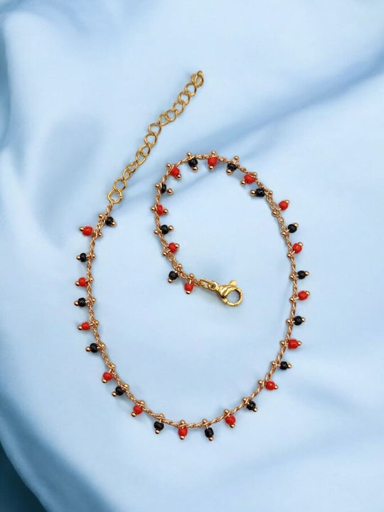 Vergoldete Fußkette aus Stahl Rote