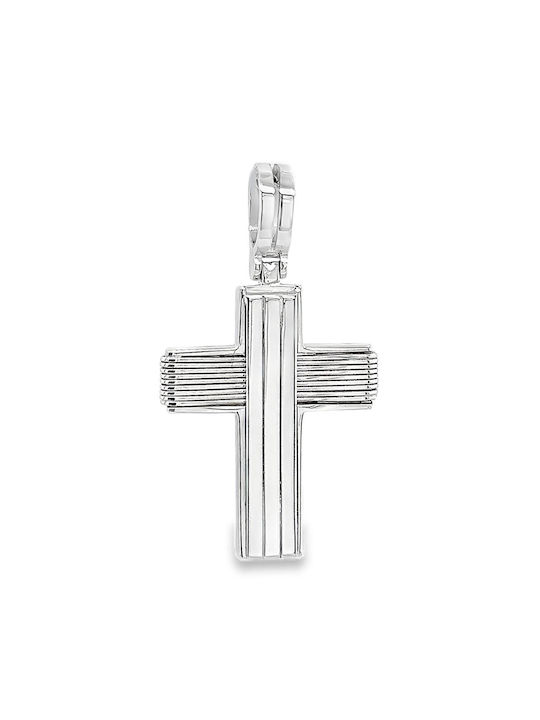 Xryseio Men's White Gold Cross 18K