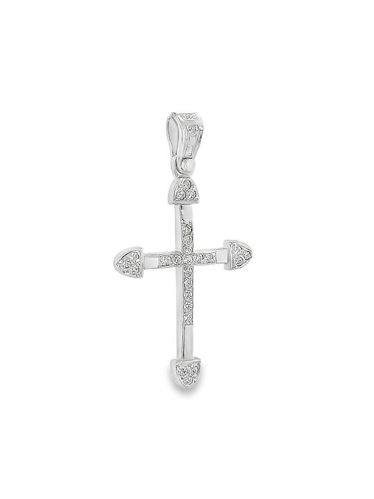 Xryseio Women's White Gold Cross 14K