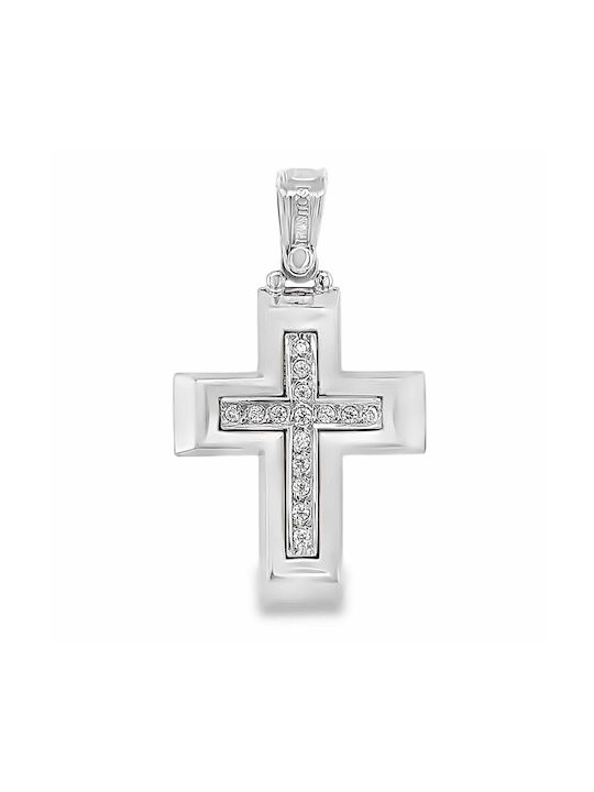 Xryseio Women's White Gold Cross 14K