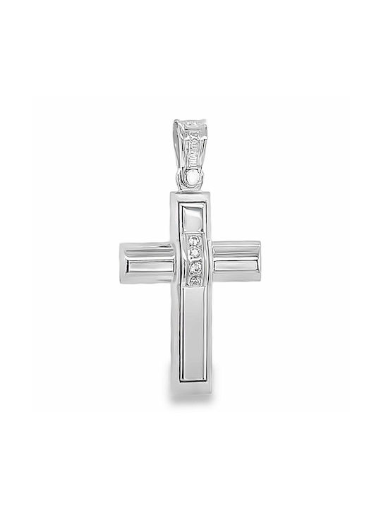 Xryseio Women's White Gold Cross 14K