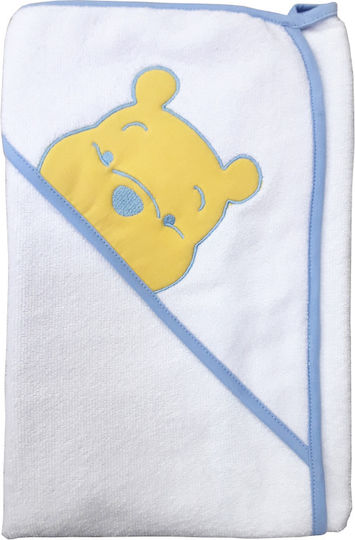 Beboulino Детска Шапка-Малък Худи Pooh Синьо-Жълто 90x90см