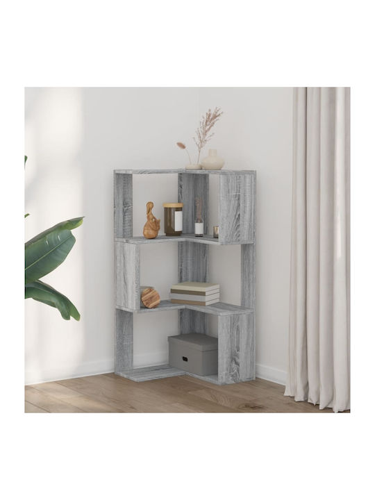 Γωνιακή Βιβλιοθήκη Γκρι Sonoma 50x50x102εκ.