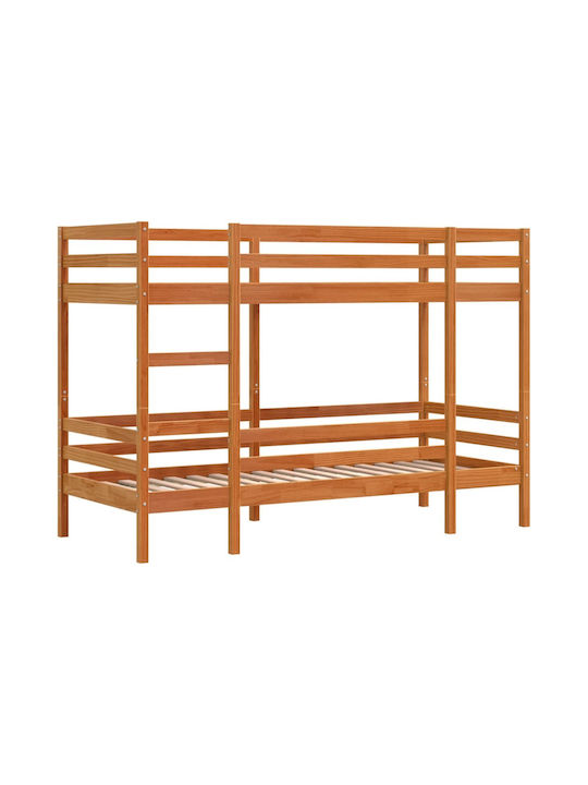 Kinderbett Koje Einzeln Braun für Matratze 90x2...