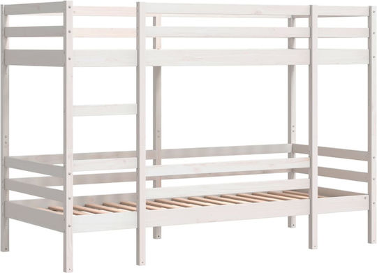 Holz Kinderbett Koje Einzeln Weiß für Matratze 90x200cm