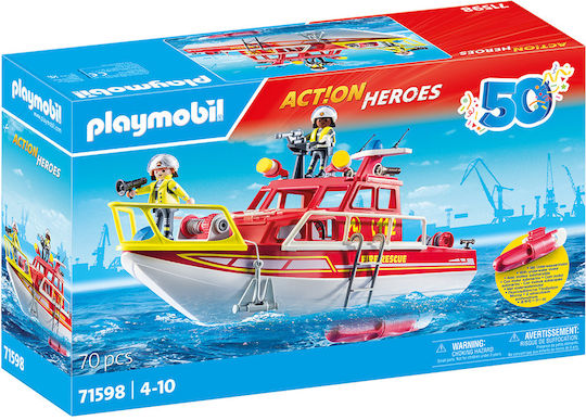 Playmobil Action-Helden Feuerwehr-Rettungsboot für 4-10 Jahre