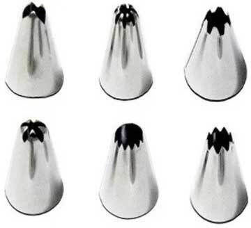 ForHome Metallische Düse für Spritzbeutel 1,5cm 6 Stück CF-633
