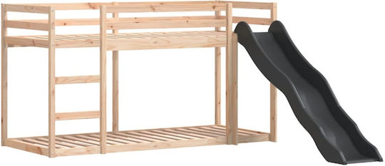 Kids Bed Bunk Single Beige for Mattress 80x200cm
