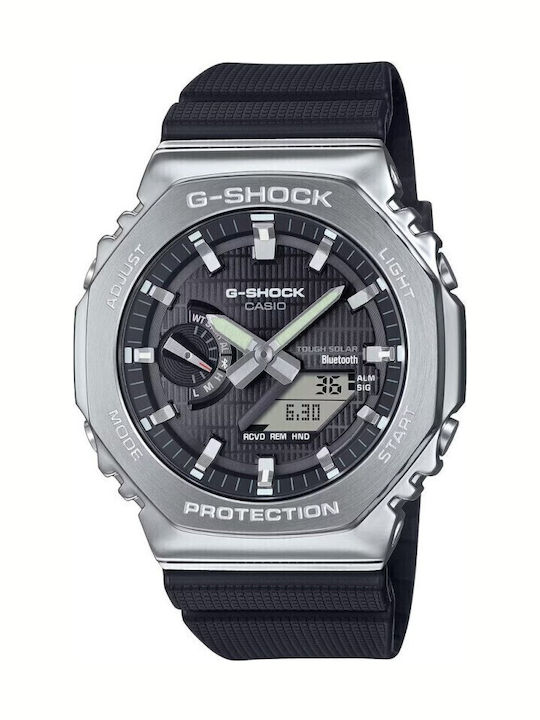 Casio G-shock Ψηφιακό Ανδρικό Ρολόι 44mm Χρονογράφος Solar με Μαύρο Καουτσούκ Λουράκι