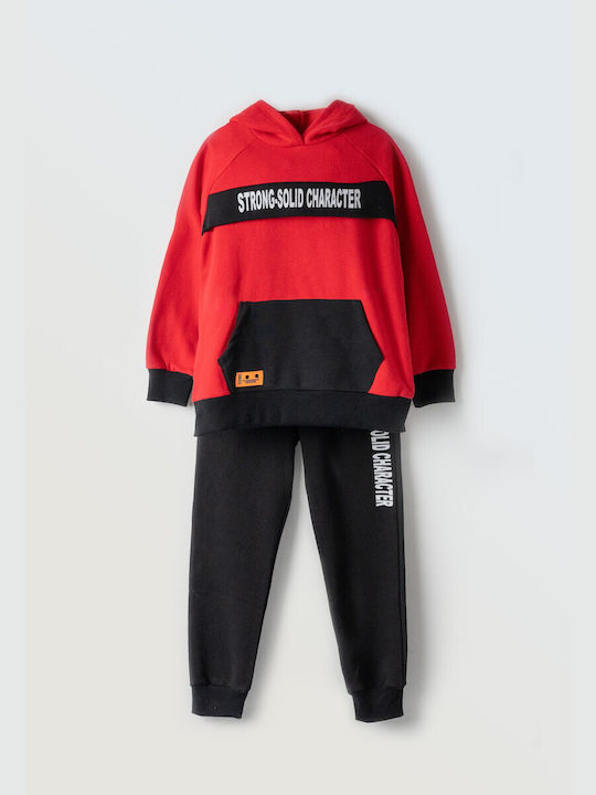 Hashtag Kids Sweatpants Set Red 2pcs