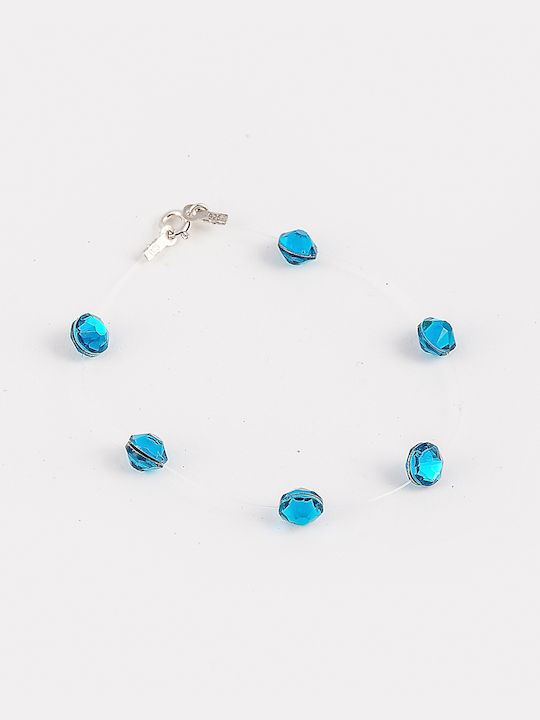 Bracelet with Transparent Blue Crystals