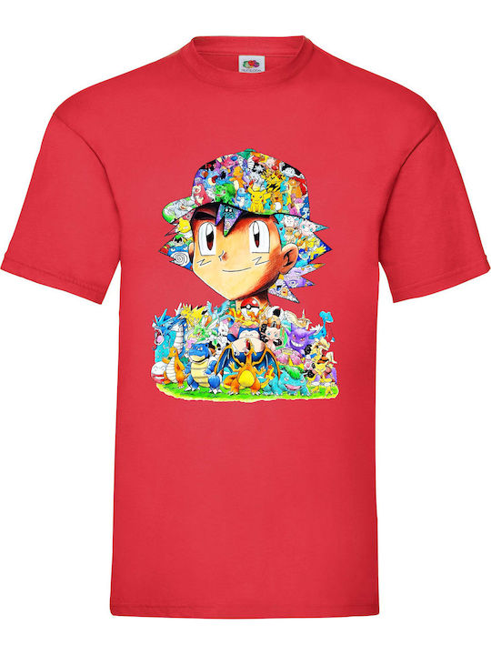 Κόκκινη Μπλούζα Pokemon Ash Ketchum Pikachu Ori...