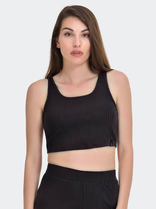 Target Damen Crop Top Ärmellos Schwarz