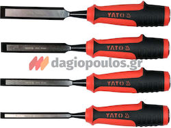 Yato Σκαρπέλα Φάρδους 20mm με Πλαστική Λαβή Σετ 4τμχ