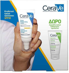 CeraVe Hautpflegeset für Feuchtigkeitsspendend & Gesichtsreinigung mit Lotion , Gesichtscreme & Make-up-Entferner 52ml