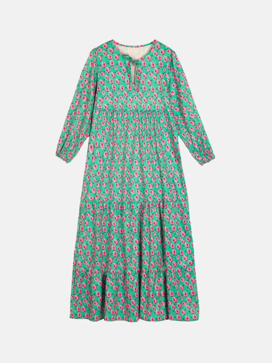 Rochie maxi cu imprimeu verde pentru femei