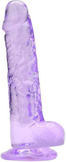 Loving Joy Ρεαλιστικό Dildo με Όρχεις Μωβ 18cm