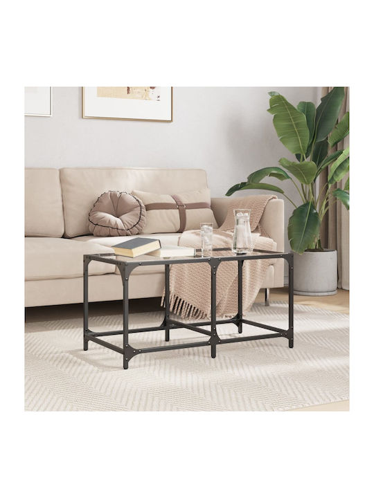 Rectangular Central Glass Transparent Coffee Table W78.5xD40xH40cm