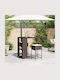 Set Bar Exterior 3 Piese Maro Cu Perne
