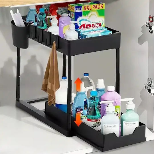 Wall Mounted Bathroom Shelf Plastic Black