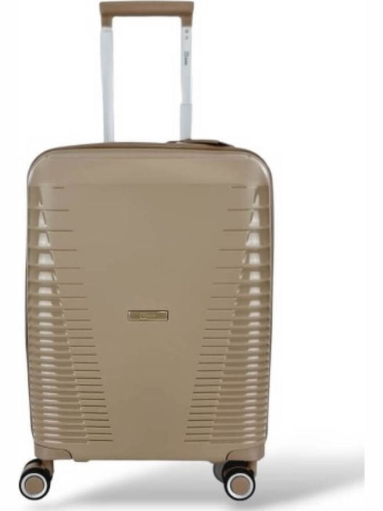 Rain Cabin Hard Beige Suitcase with 4 Wheels He...