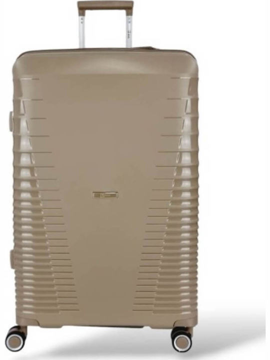 Rain Large Hard Gold-Beige Suitcase with 4 Whee...