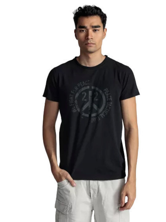 Devergo T-shirt Bărbătesc cu Mânecă Scurtă Black