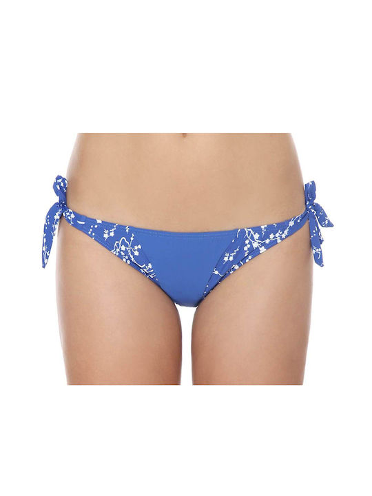 Bikini Bottoms with Printed Details in Electric Blue