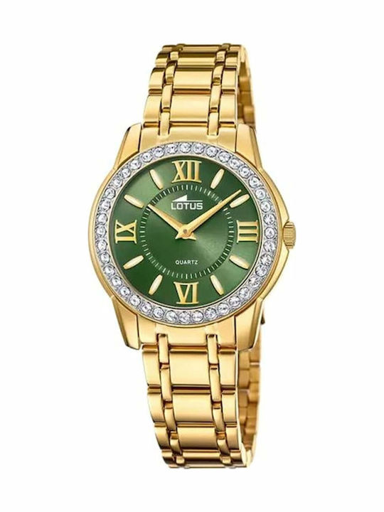 Lotus Watches Γυναικείο Ρολόι Μπαταρίας με Χρυσό Μεταλλικό Μπρασελέ