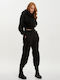 Set Crop Top Schwarze Sweatpants