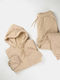 Beige Hooded Tracksuit Set