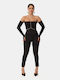 Strapless Black One-piece Jumpsuit