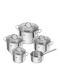 Flow Pots Set of Stainless Steel with Coating 5pcs