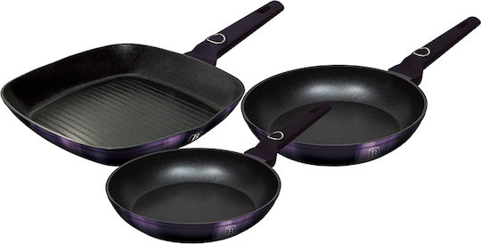 Berlinger Haus Комплект тигани от Алуминий Purple Eclipse BH-7104 3бр