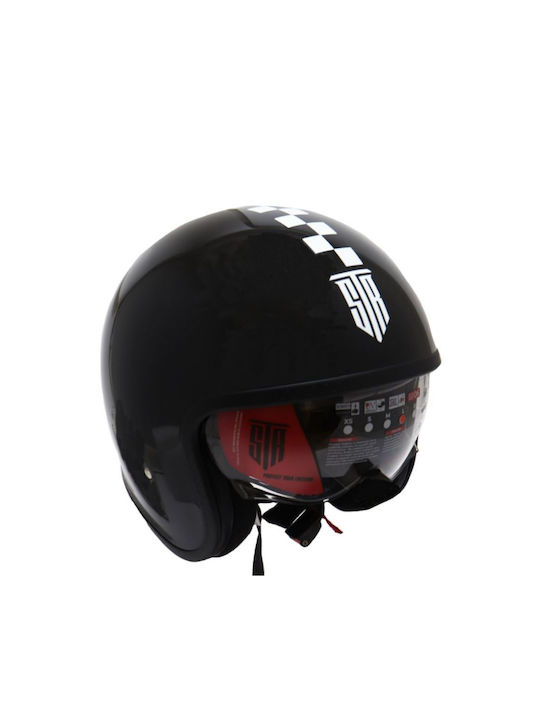 STR Retro Jet Helmet Flag Black