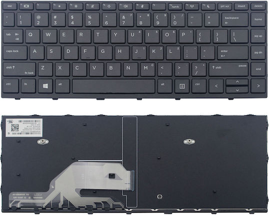 Πληκτρολόγιο Laptop για HP με Πλαίσιο και Διάταξη Αγγλικά (US) σε Μαύρο χρώμα