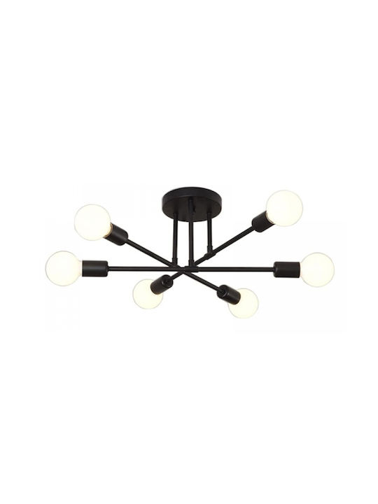 Powertech Ceiling Mount Light 60cm Black with Socket E27