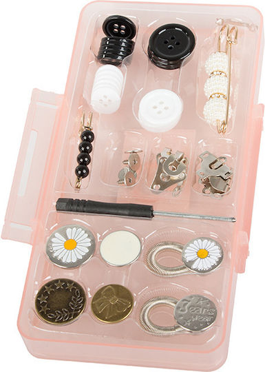 Button Replacement Kit Zola 40 Pieces Buttons Thread Needle Screwdriver Safety Pin Plastic