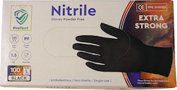 Intertan Nitrile Examination Gloves Powder Free Black 100pcs