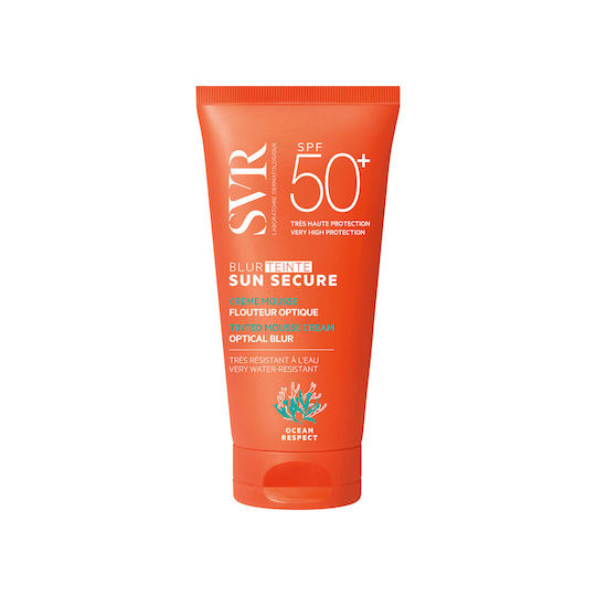 SVR Laboratoire Dermatologique Sun Secure Waterproof Produse cu Protecție Solară Mousse pentru Față SPF50+ cu Culoare Beige Rose 50ml