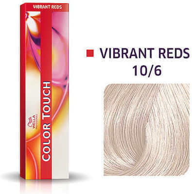 Wella Color Touch Vibrant Reds Βαφή Μαλλιών Χωρίς Αμμωνία 10/6 Κατάξανθο Βιολέ 60ml