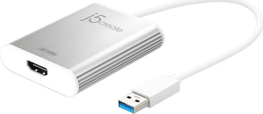 J5create USB-A Male to HDMI Female Converter Silver 1 Piece