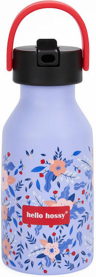 Hello Hossy Kids Water Bottle Thermos Stainless Steel with Straw Champetre 350ml